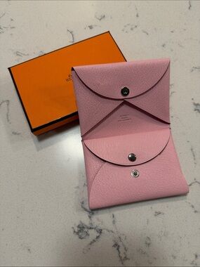 Hermès Pink Calvin Duo Cardholder